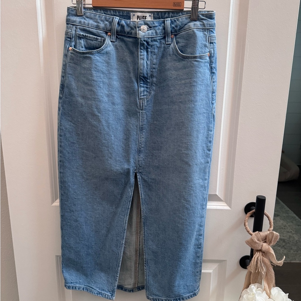 PAIGE Angela Denim Midi-Skirt
